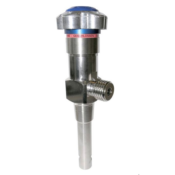 High pressure, packed type cylinder valve for corrosive and toxic gases with non-return valve – D183